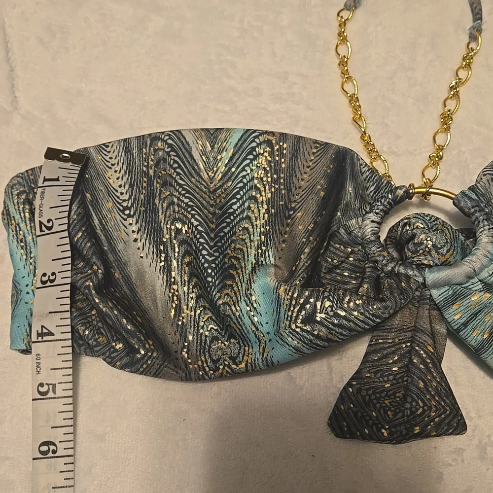 NWT Bellissima halter bikini top with O-ring and Gree Medallion